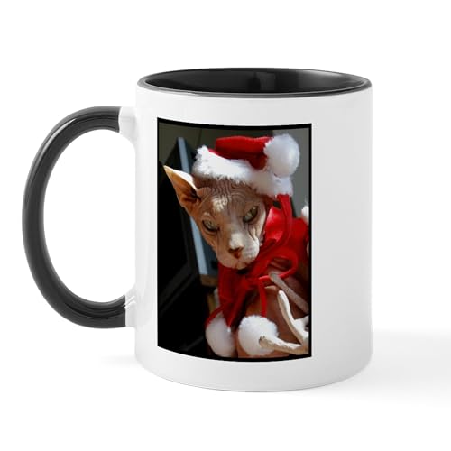 White/Black Inside - Sphynx Hairless Cat Santa Mug