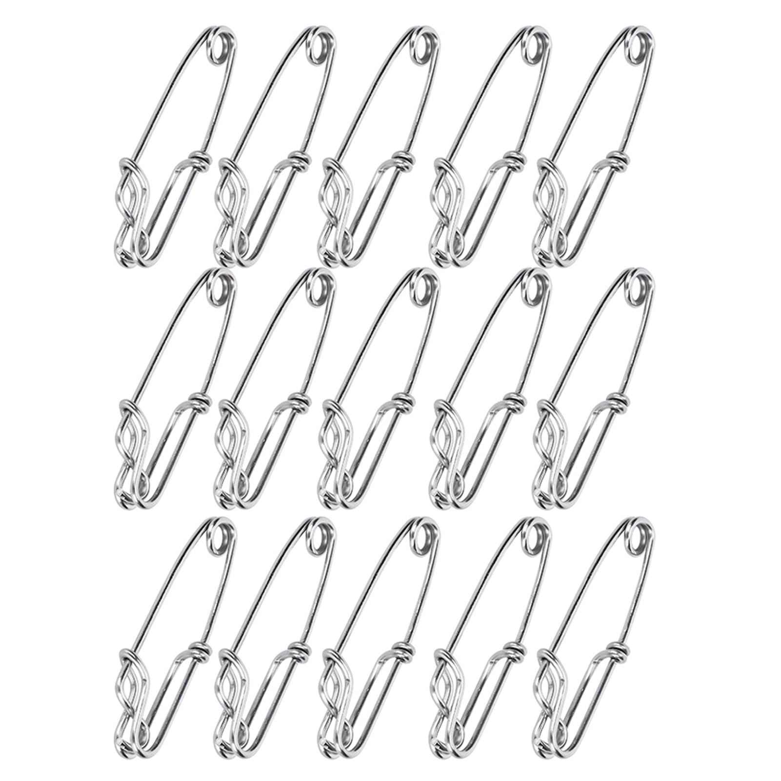 Stainless Steel Duck Decoy Clips - 15pcs Scotty Downrigger Clips 10x7x3 for Tuna Fishing | Easy On/Off Longline Branch Hangers & Snap Fishing Accessories | Perfect for Saltwater, Freshwater & Offshore Angling