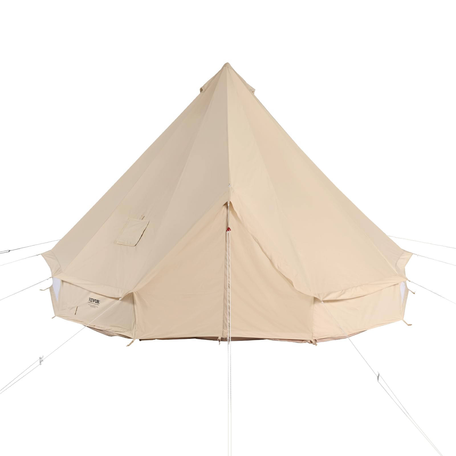 VEVOR 4-Season Canvas Bell Tent with Stove Jack - Breathable Yurt Tent for Camping, Hunting & Outdoor Adventures - Fits 4 People - Perfect for Family Camping, Backpacking & Glamping