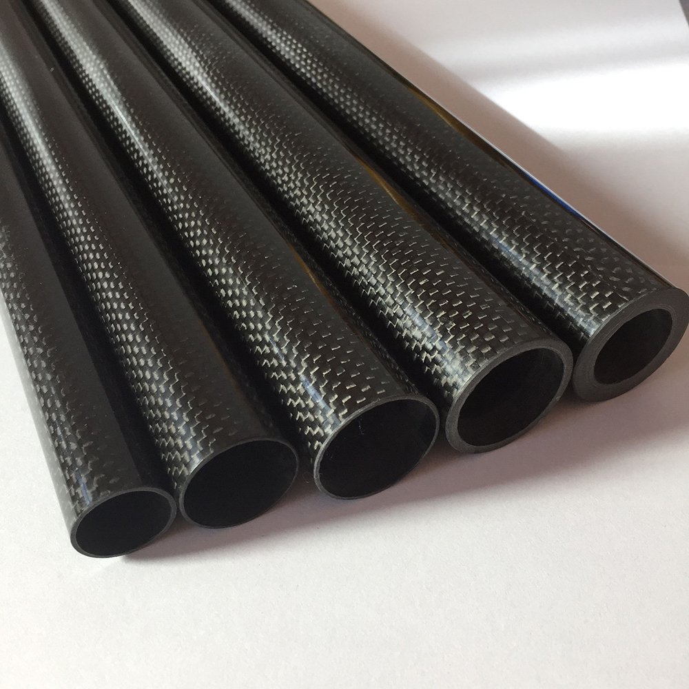 25mm ID x 35mm OD x 1000mm 3K Glossy Carbon Fiber Tube - 5mm Wall Thickness (1 Piece) - Perfect for RC Models, Drone Frames & DIY Projects