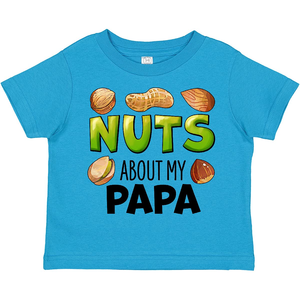 Inktastic Nuts About My Papa Peanut Almond Pistachio Toddler T-Shirt - Cute Father's Day Gift for Kids, Baby Boys & Girls - Perfect for Family Outings & Photo Shoots