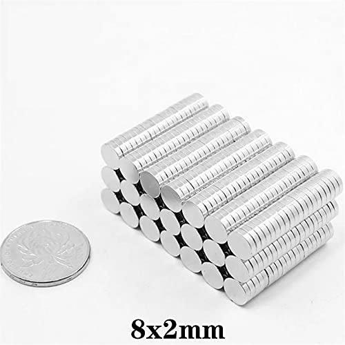 100PCS 8x2mm Neodymium Disc Magnets - Strong Round Rare Earth Magnets 8mm x 2mm for DIY Crafts, Science Projects, Whiteboard & Refrigerator Organization