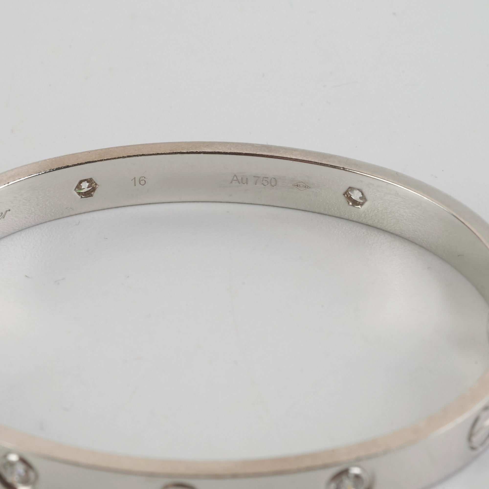Cartier Love Bracelet in 18K White Gold with 4 Diamonds - Size 16 - Luxury Jewelry for Women, Anniversary Gift & Special Occasions