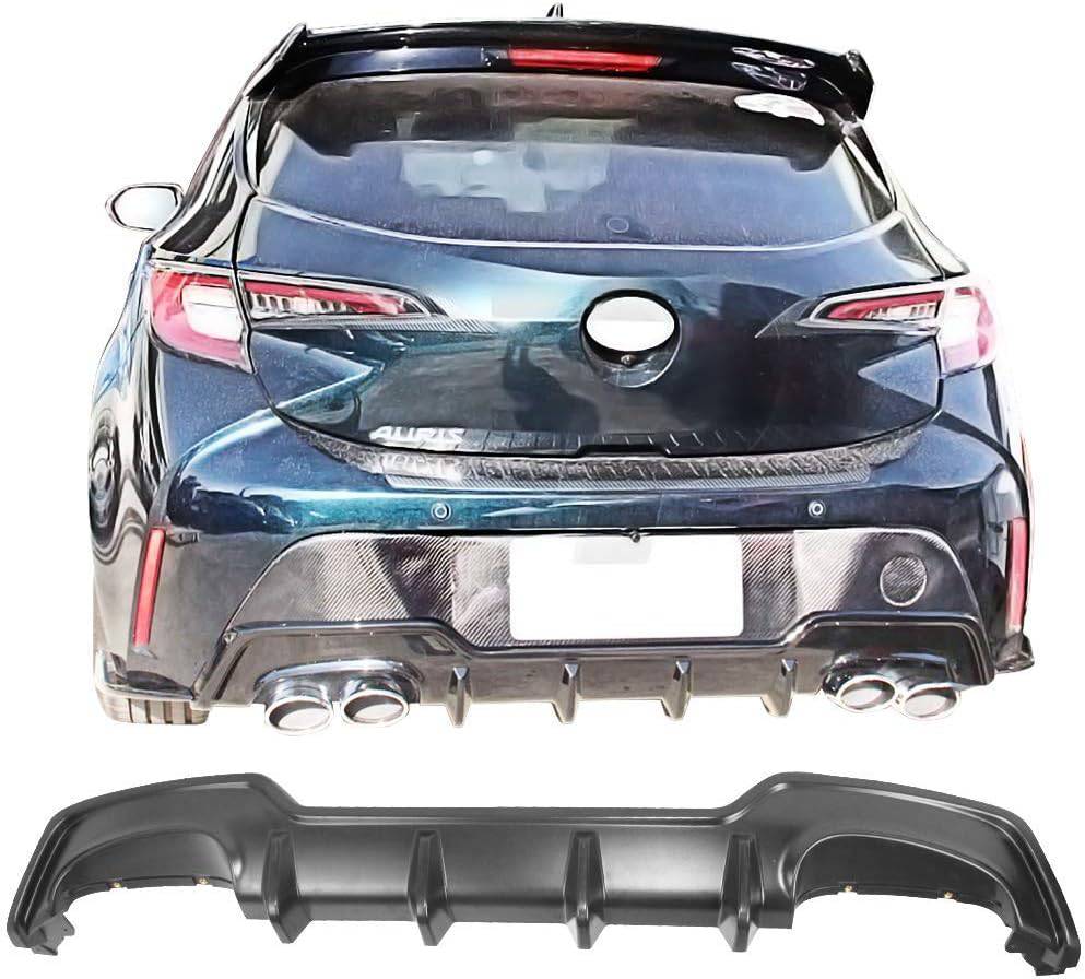 2019-2022 Toyota Corolla Hatchback 5Dr T-Style Unpainted Black ABS Lower Bumper Chin Lip Body Kit - Diffuser for Enhanced Style & Aerodynamics - Perfect for Car Enthusiasts & Street Racing