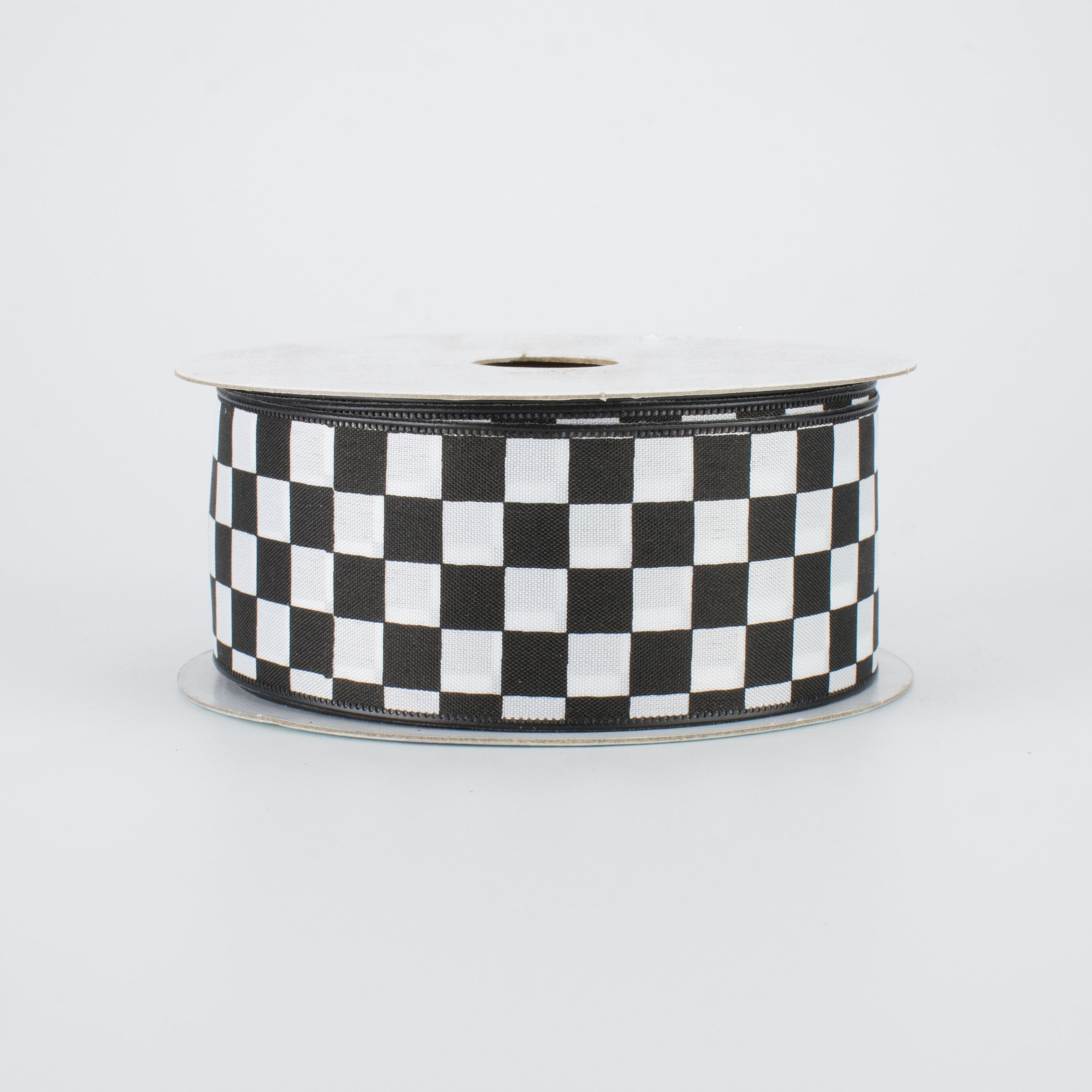 1.5 Inch Black and White Checkered Ribbon - 10 Yards Bulk Roll for Gift Wrapping, Crafts, and Party Decorations