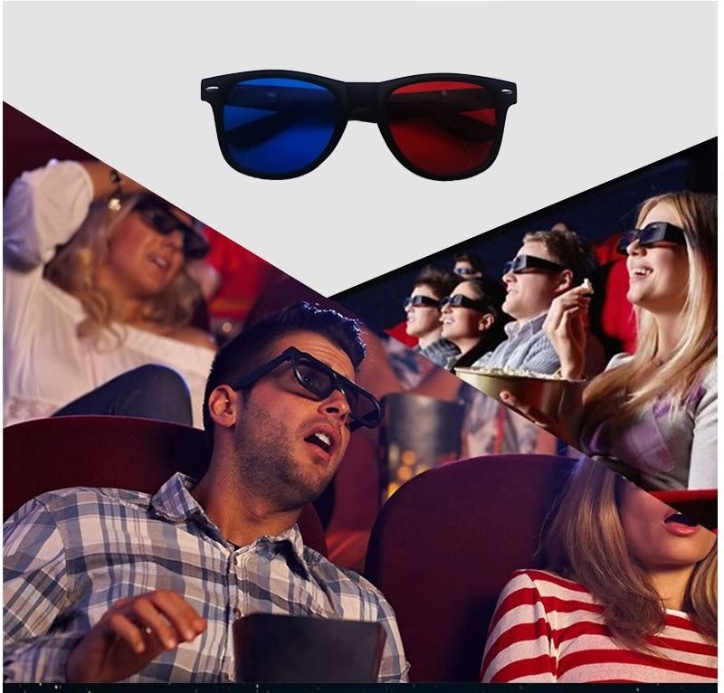 3D Glasses for Movies & Games - 3 Pack Ergonomic Red-Blue 3D Glasses with Foldable Design | Home Theater, Gaming, 3D Movie Night, VR Experiences