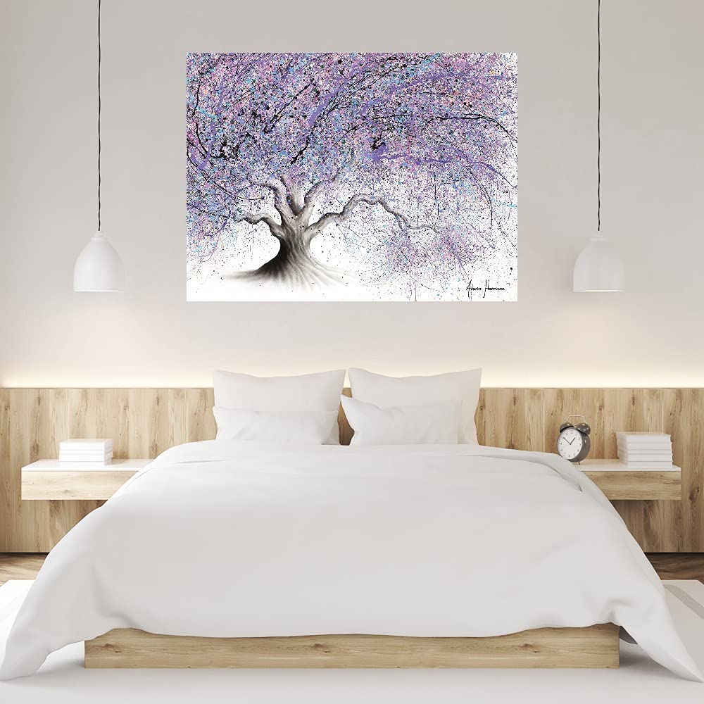 Ashvin Harrison Bubblegum Tree Canvas Art Print - Modern Wall Decor for Living Room, Bedroom, Office & More - 43x32 Inch Ready-to-Hang Painting - Perfect for Home, Bar & Dining Room Decor