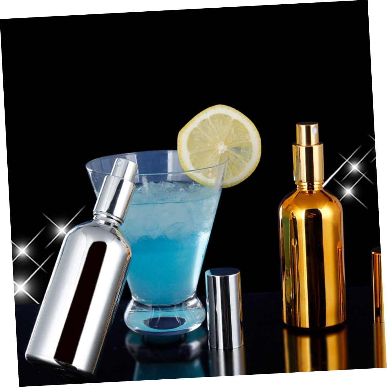 Premium 2-Pack Glass Spray Bottles for Cocktails, Perfume & Essential Oils - Non-Slip Base, Professional Bar & Home Use - Perfect for Mixologists, Bartenders & DIY Beauty Products