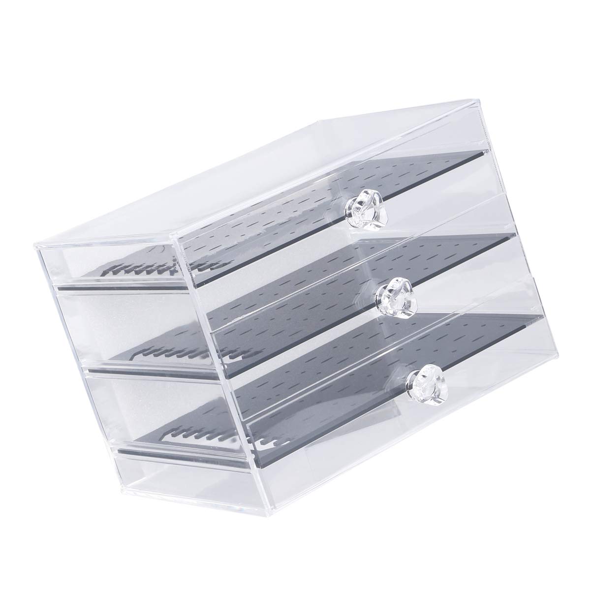 Clear Acrylic Jewelry Organizer - Earring Display Case with Storage Drawers, Jewelry Tray & Box for Necklaces, Rings & Bracelets - Perfect for Bedroom, Bathroom & Travel Accessory Organization