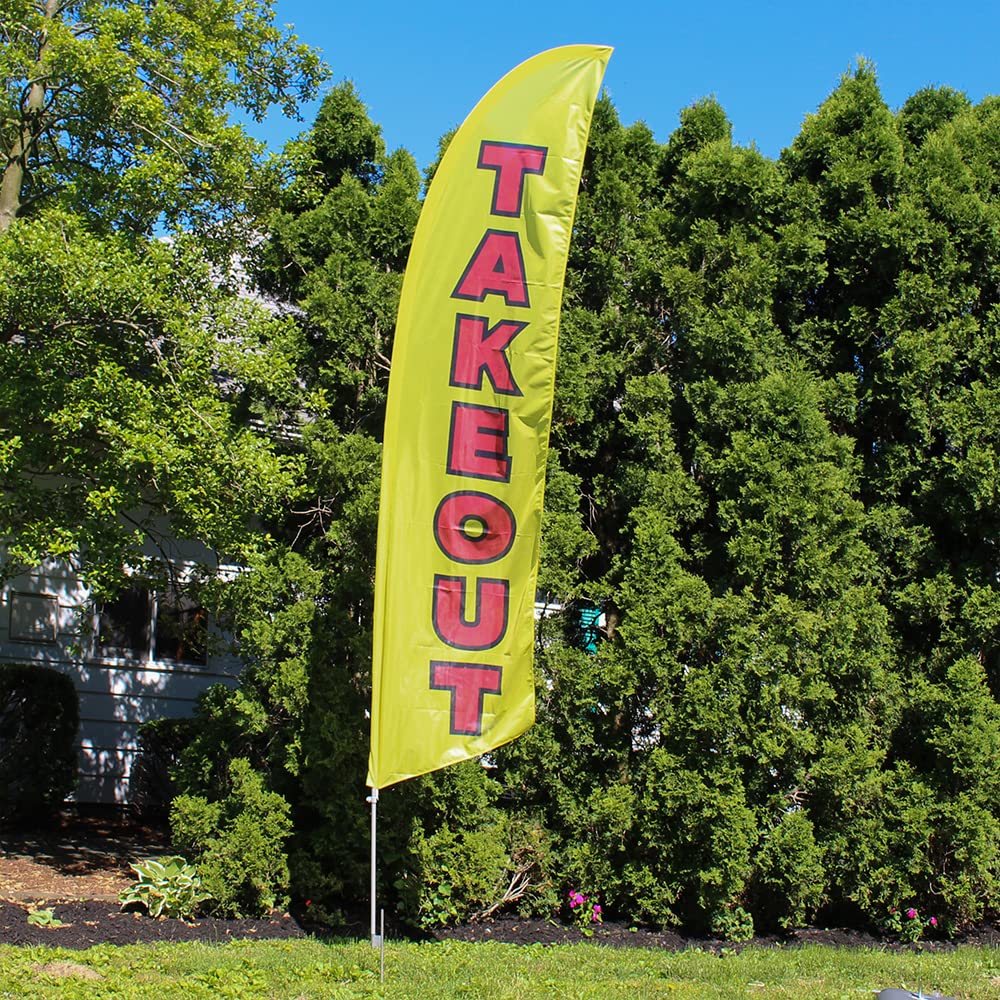 Premium Feather Flag for Outdoor Advertising - 2.6ft x 11.2ft Double-Sided Swooper Flag - Durable Tear-Resistant Polyester - Perfect for Business Promotions, Grand Openings & Events