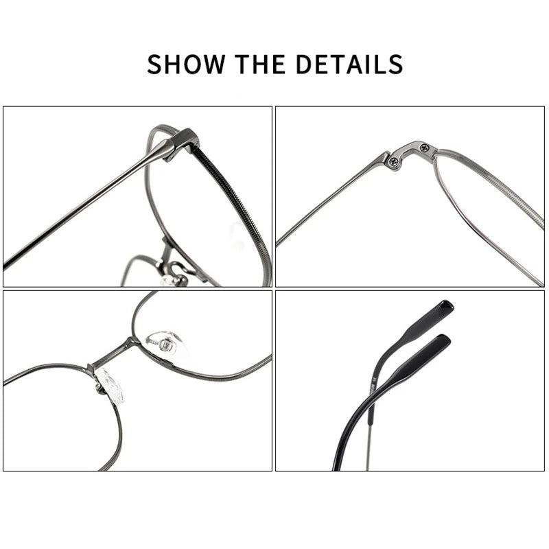 Stylish Unisex Black Titanium Polygon Full Rim Eyeglasses 81033 - Perfect for Work, Reading & Fashion Accessories