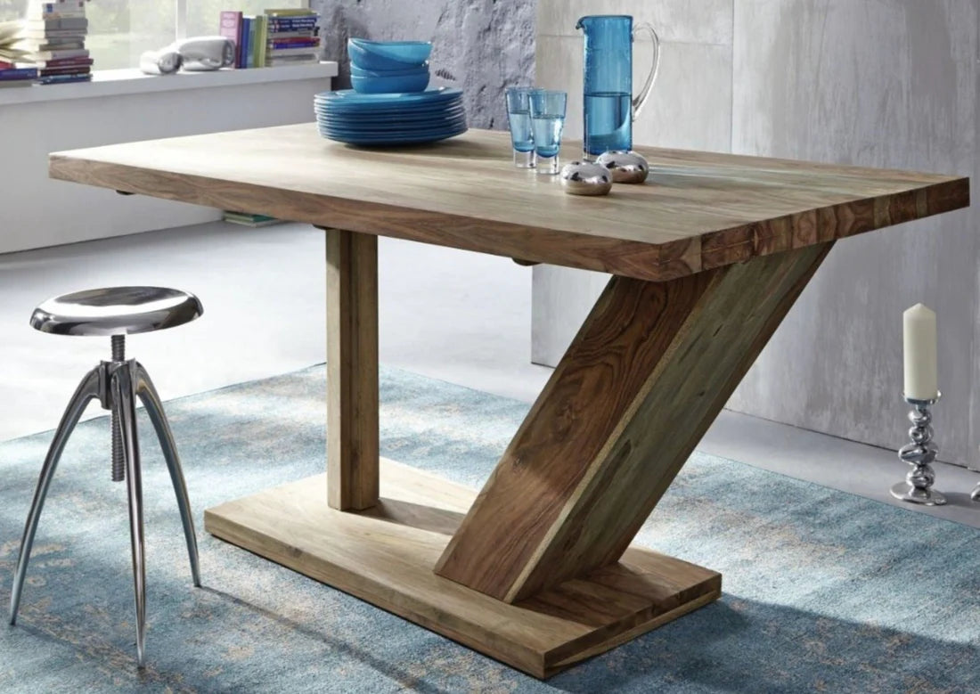 Gfine Solid Sheesham Wood 6-Seater Dining Table 157x88x76cm - Perfect for Family Gatherings & Dinner Parties
