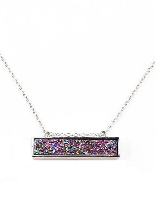 Elegant Bethany Druzy Bar Necklace in Sterling Silver | Perfect for Women's Jewelry Gifts & Everyday Wear