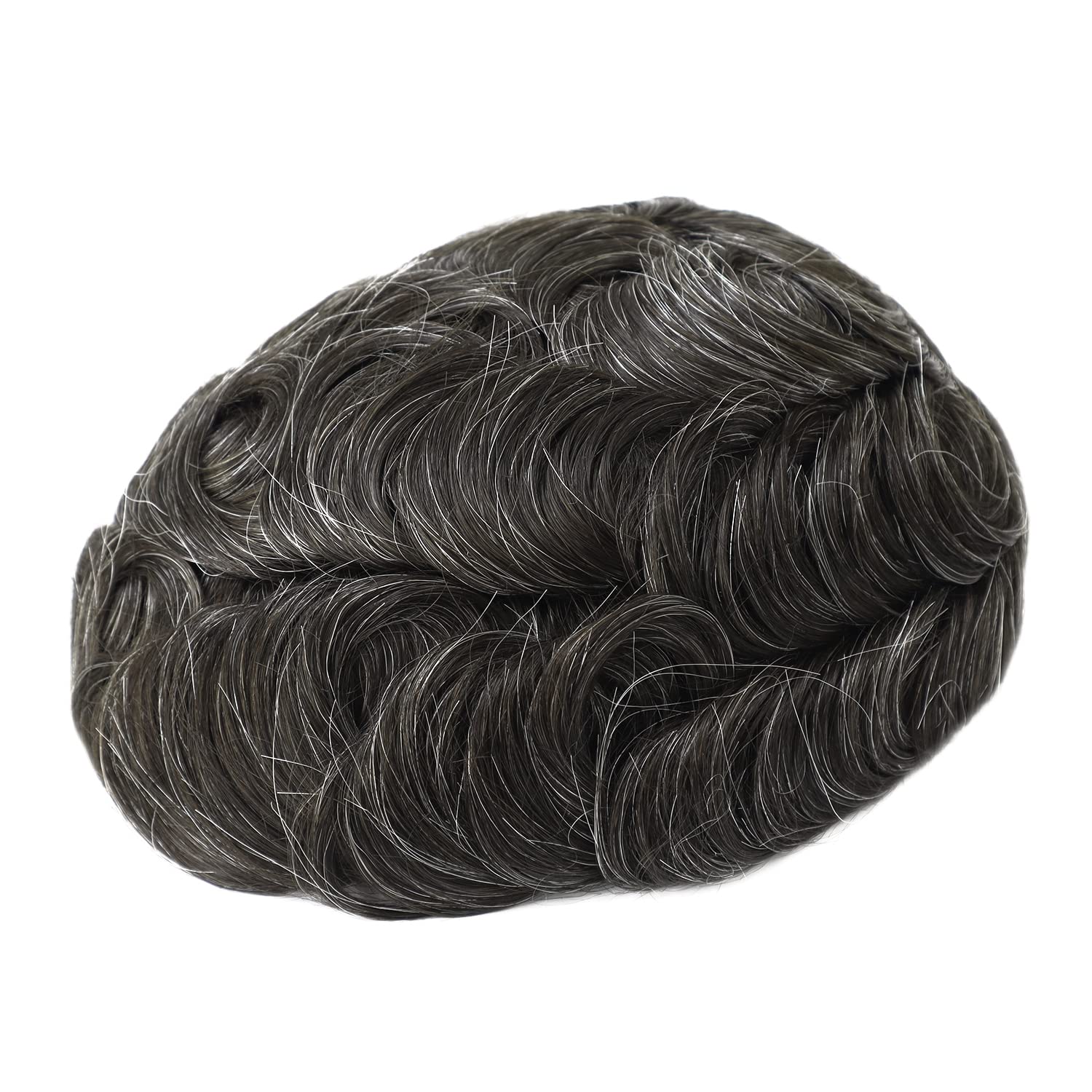 Premium Men's Toupee - 0.12mm Injected Poly Skin Hair System with 100% Real Human Hair (#220) - Natural Looking Hair Replacement for Thinning Hair & Baldness - Perfect for Daily Wear, Special Occasions & Professional Settings