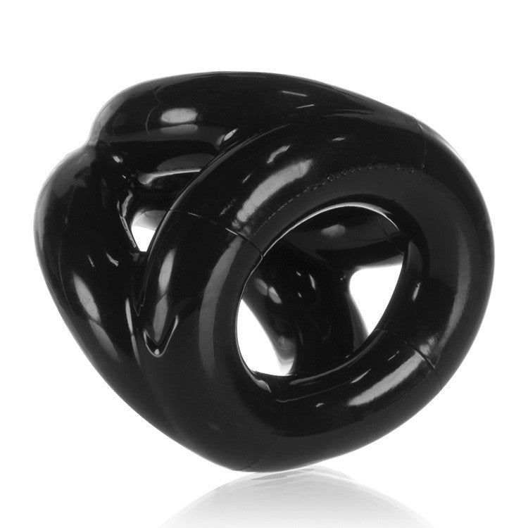 Oxballs Tri Sport Cock Ring - Black Silicone Stretchy Penis Ring for Enhanced Erections & Pleasure - Perfect for Couples Play, Solo Use & BDSM Scenes