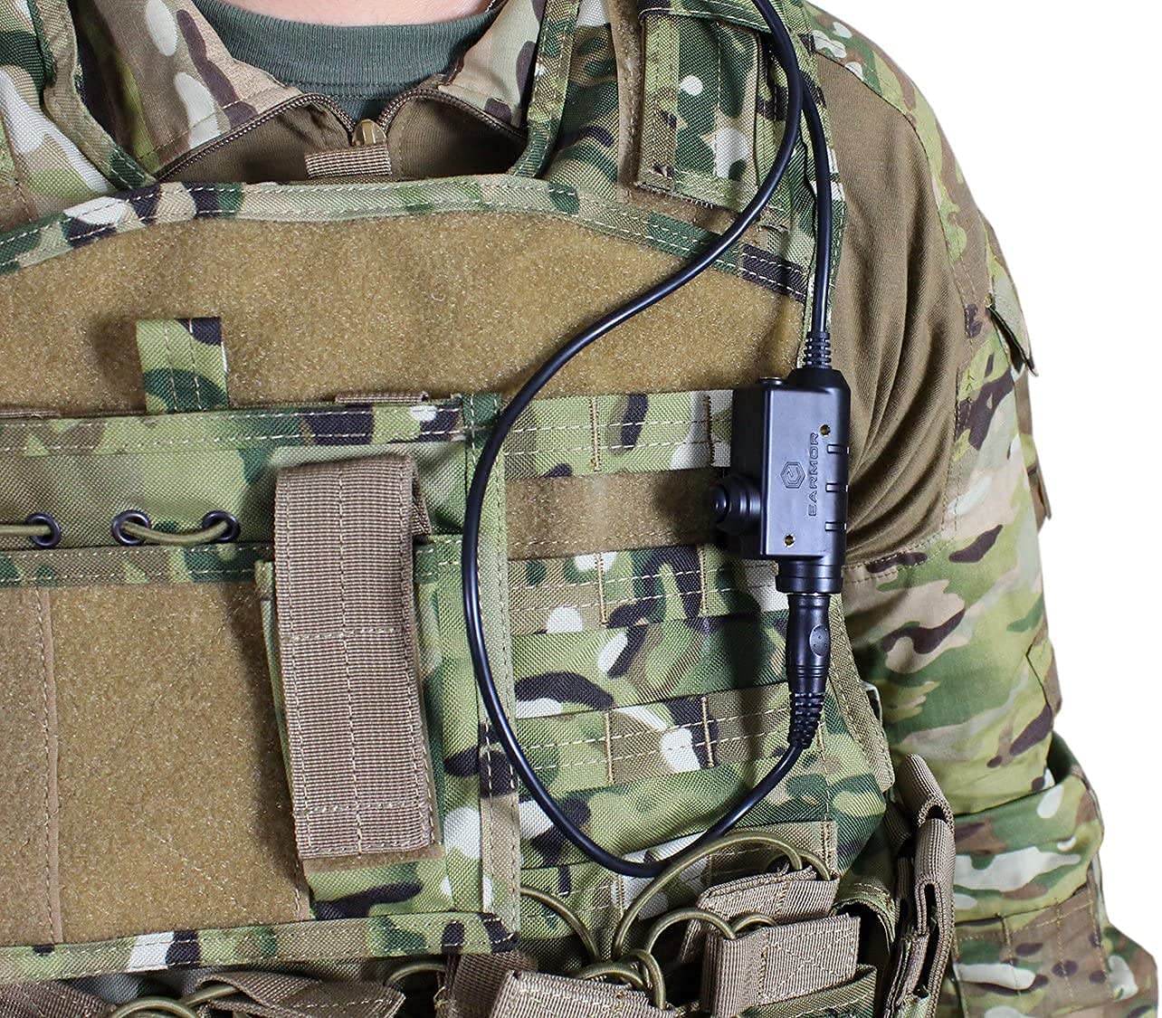 Military Standard 7.0 PTT Tactical Radio Adapter - Compatible with Kenwood & Baofeng Radios (Black) - Perfect for Emergency Communication, Outdoor Adventures & Tactical Operations