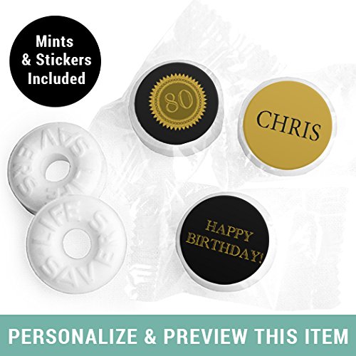 Personalized 80th Birthday Party Favors - Bulk LifeSavers Mints (320 Individually Wrapped) - Custom Candy for Milestone Celebrations, Retirement Parties & Anniversary Events