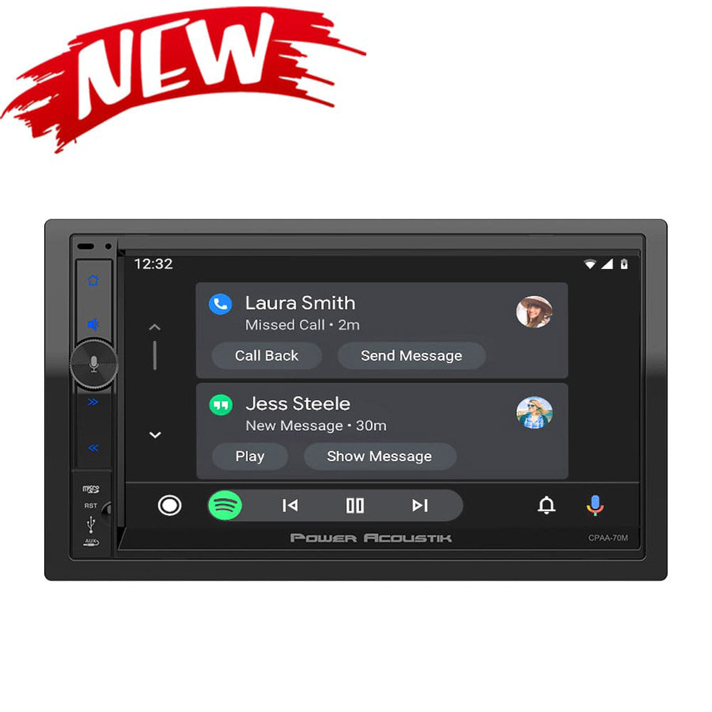 Power Acoustik CPAA 70M 7 Inch Touchscreen Digital Media Receiver - Bluetooth, USB, AUX Input for Car Audio System | Perfect for Upgrading Your Vehicle Stereo with Modern Features