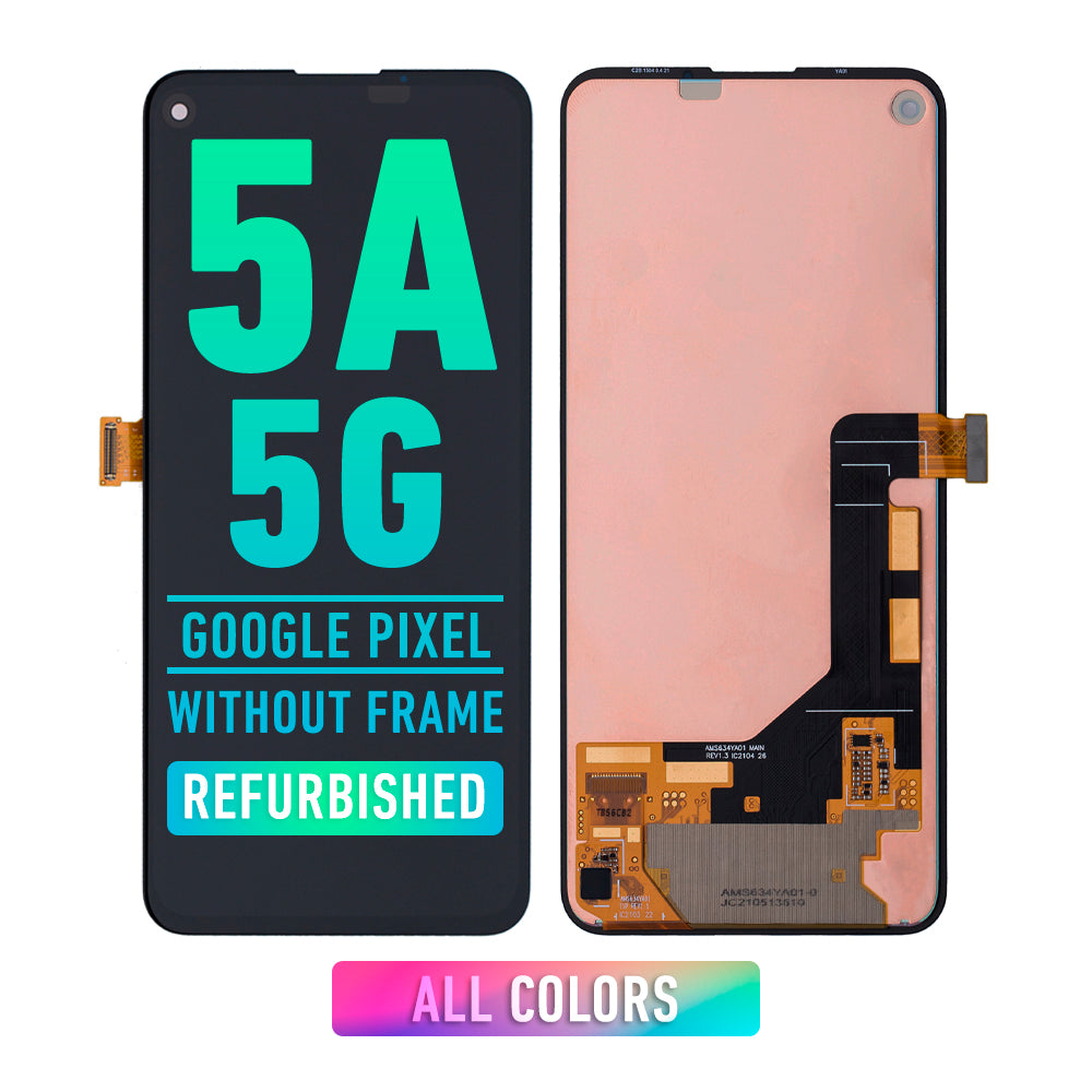 Refurbished Google Pixel 5A 5G OLED Screen Replacement - No Frame Included | DIY Repair Kit for Cracked/Damaged Display | Perfect for Phone Screen Fix at Home or Workshop