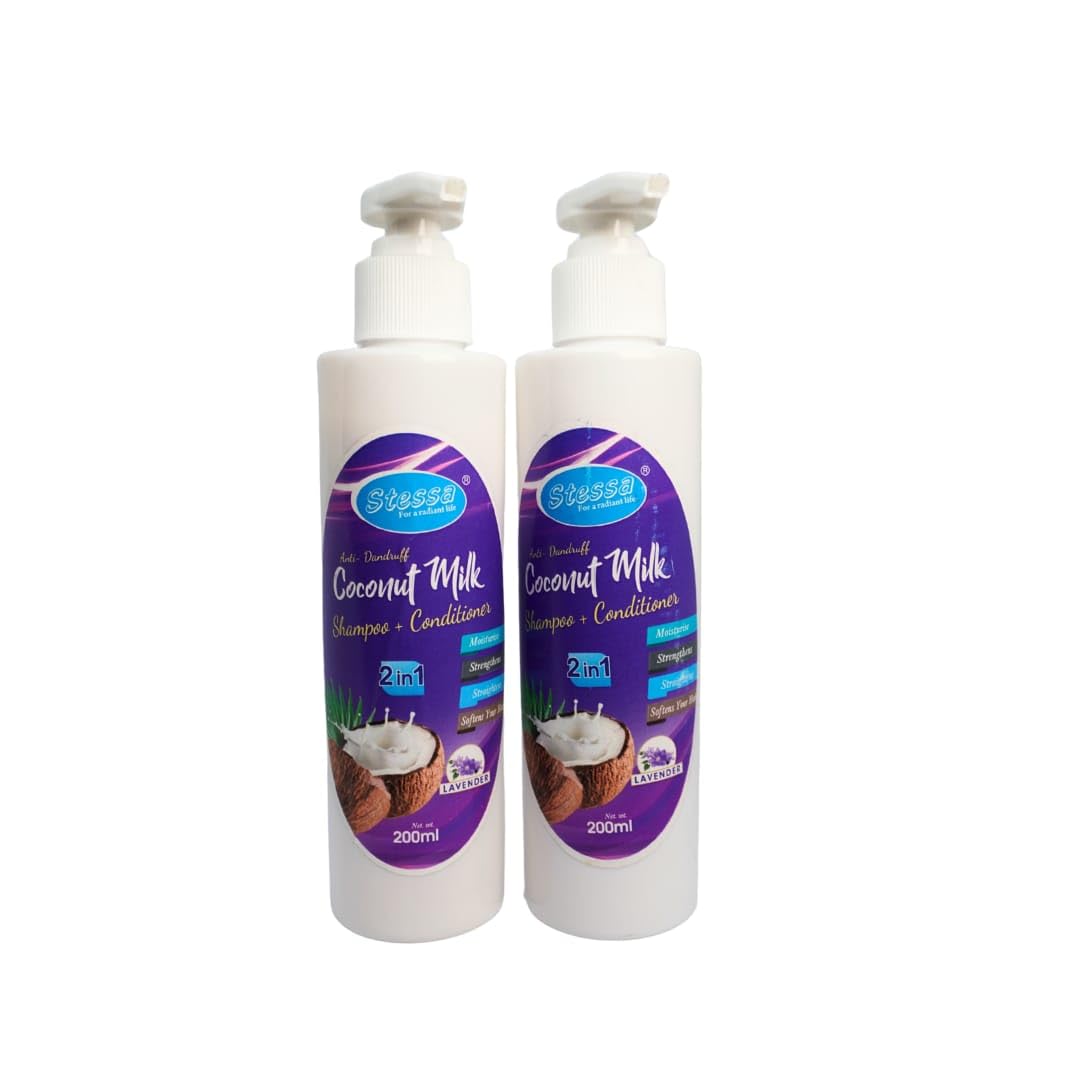 PNC Coconut Milk Shampoo for Hair Care - 200ml (Pack of 2) | Moisturizing & Nourishing Formula for Dry, Damaged Hair | Perfect for Daily Use & Salon-Quality Results at Home