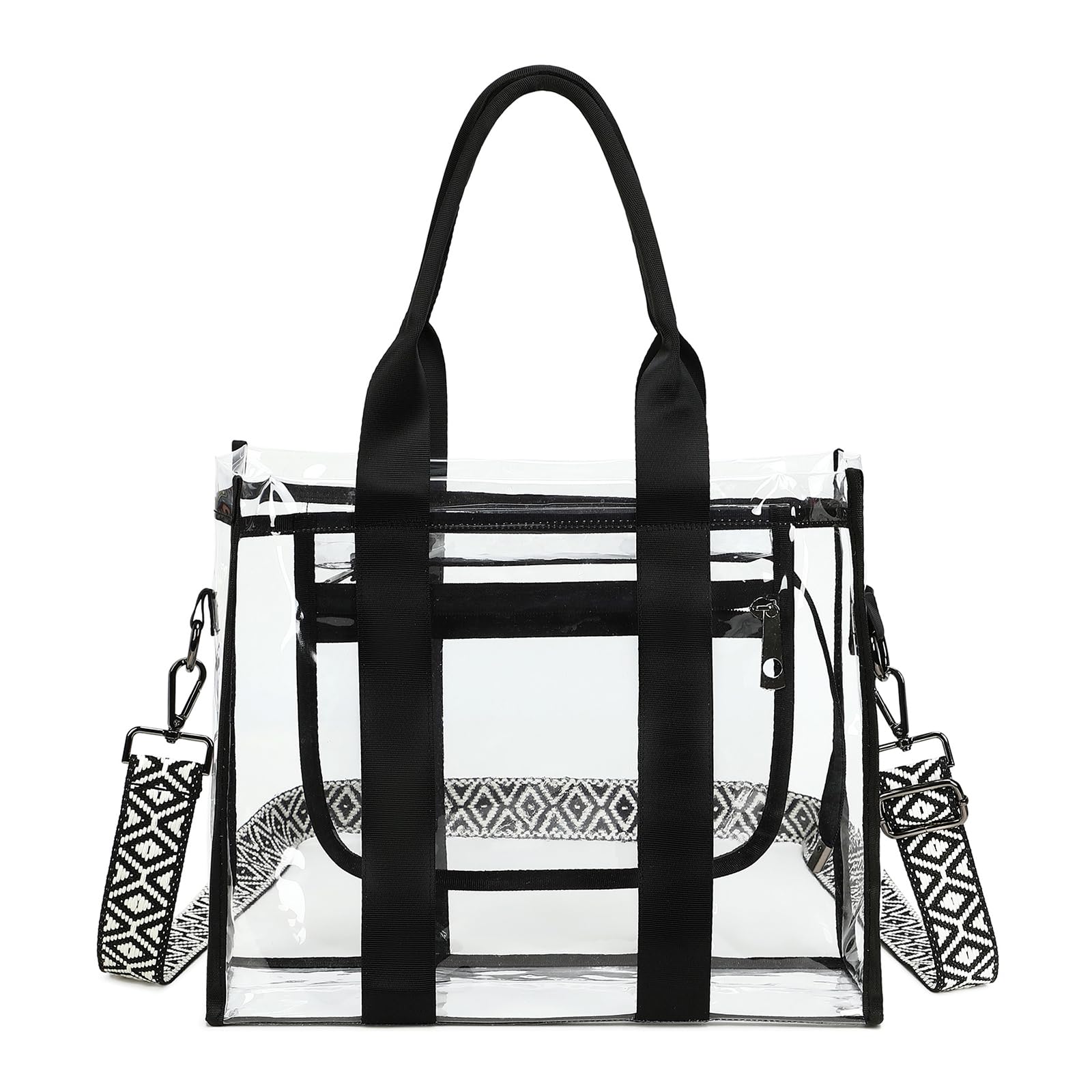 Clear Tote Bag for Women - Stadium Approved Crossbody Purse for Sports Events, Concerts & Work - Lightweight Waterproof Beach Bag for Travel & Outdoor Activities
