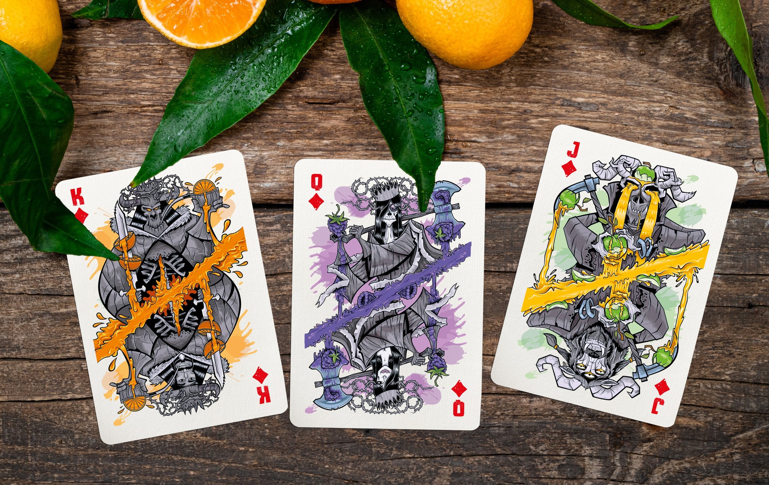 Juic'd Playing Cards - Premium Quality Poker Cards for Adults & Teens - Perfect for Poker Nights, Magic Tricks, and Game Nights - Durable & Stylish Deck for Casino Games, Cardistry, and Collectors