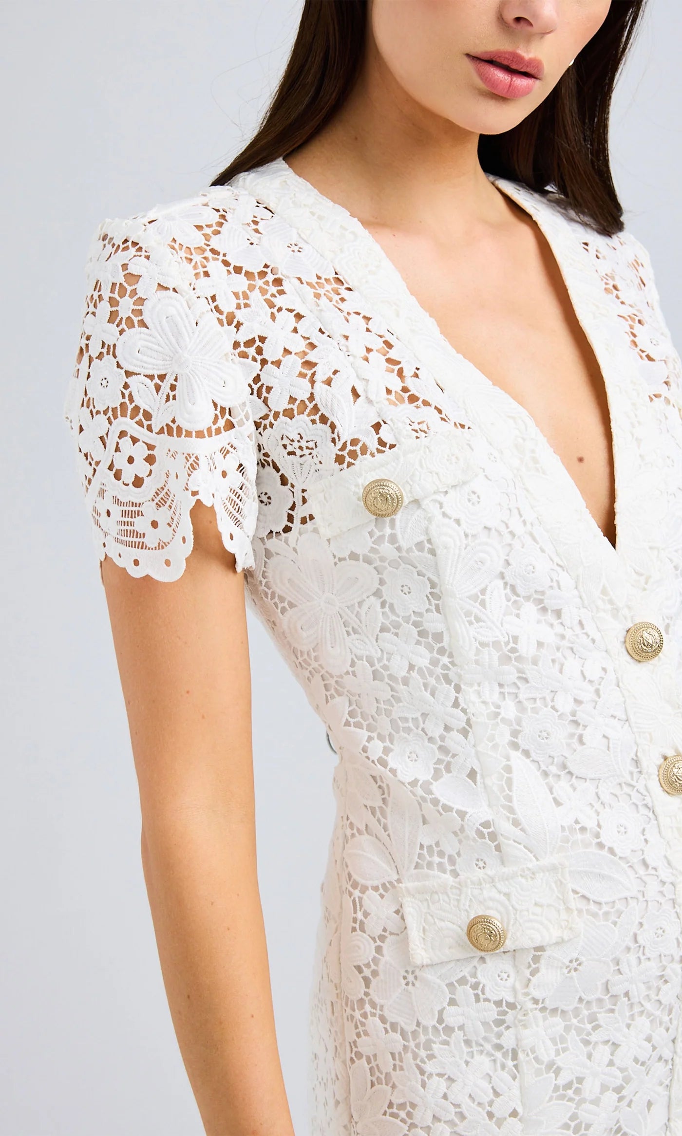 Elegant Anne Lace Dress - White Floral Embroidered Summer Dress for Women | Perfect for Weddings, Parties & Special Occasions