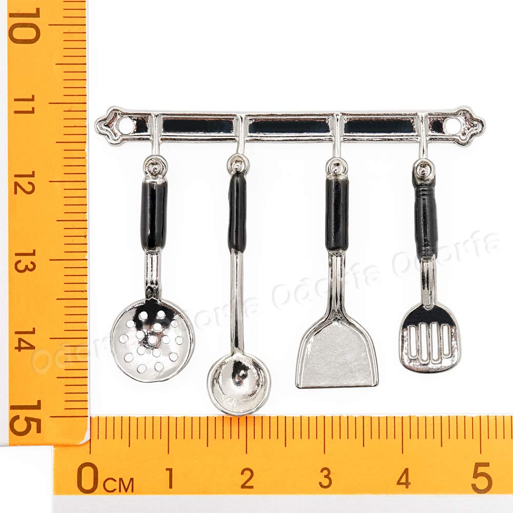 1/12 Scale Miniature Kitchen Utensils Set - Silver Dollhouse Accessories for Realistic Mini Cooking & Home Decor Display