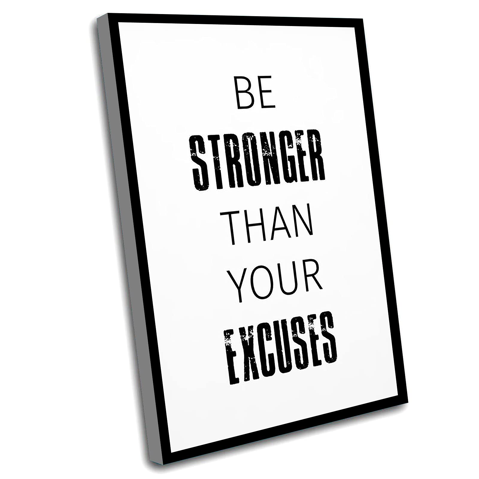 Men's Office & Bedroom Decor - 'Be Stronger Than Your Excuses' Motivational Workout Quote Wall Art - 12x16 Inch Framed Typography Poster for Gym, Home & Apartment - Inspirational Gift Idea for Fitness Enthusiasts