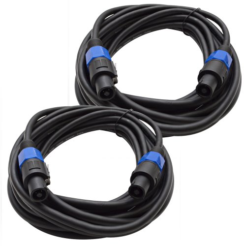 Seismic Audio TW12S25Pair 12 Gauge 25-Feet Speakon to Speakon PA/DJ Speaker Cable - High-Quality Professional Audio Cable for Live Performances, DJ Gigs, and Studio Recording