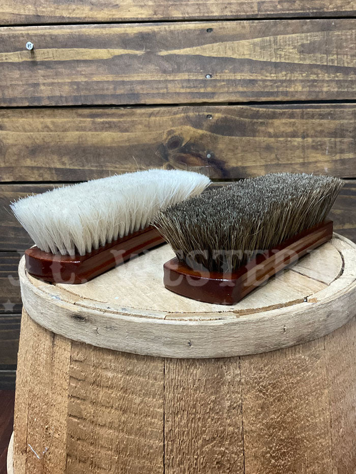 M&F Western 04012 Horsehair Bristles Boot Brush - Black & Grey for Western & Cowboy Boots - Perfect for Cleaning, Polishing & Maintaining Leather Boots at Home or Ranch