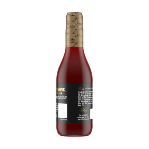 Heinz Gourmet Red Wine Vinegar 12 oz - Premium Italian Wine Vinegar for Salads, Marinades & Cooking - Gluten Free & Non-GMO