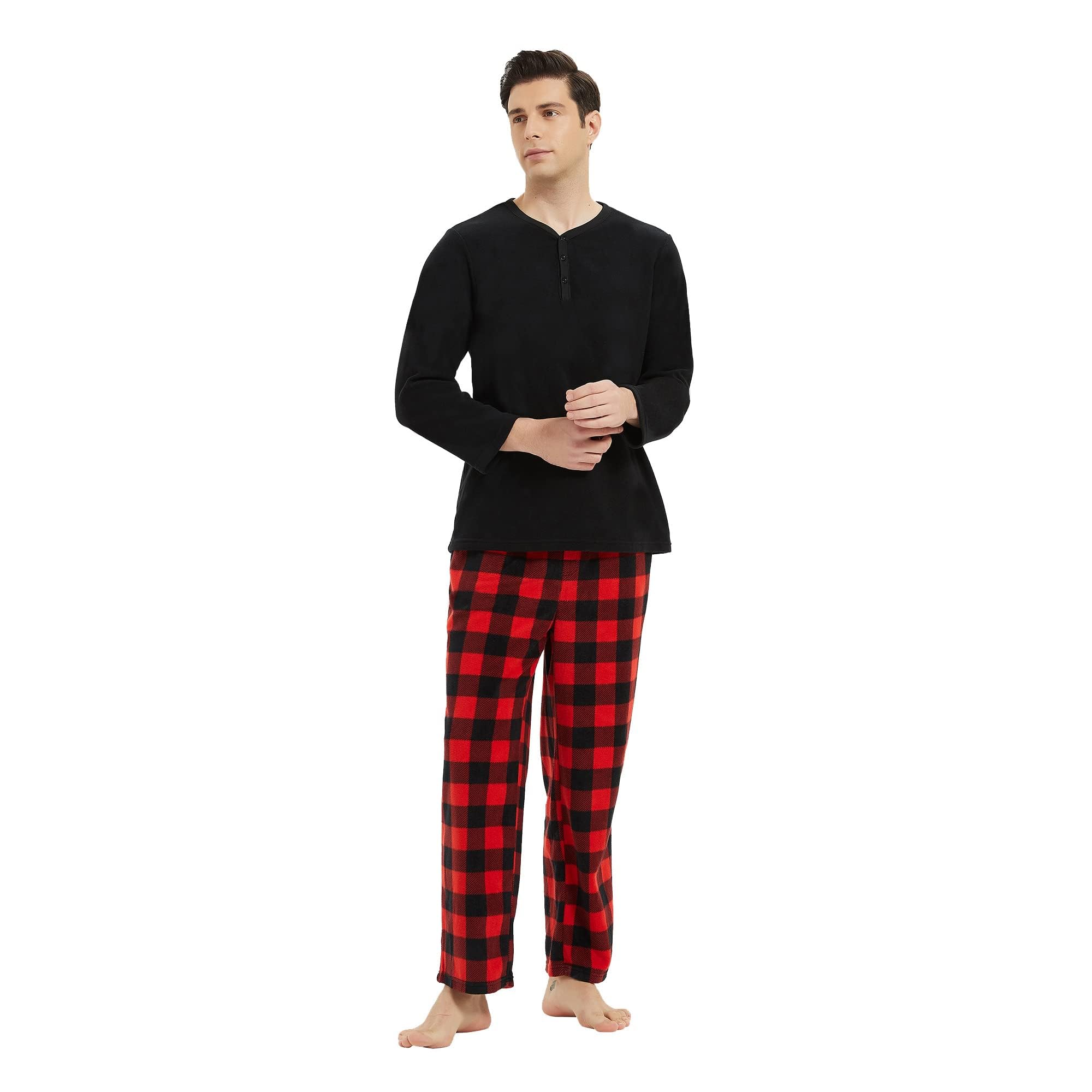 U2SKIIN Plaid Pajama Set for Couples - Soft & Warm Matching Sleepwear for Men and Women - Perfect for Christmas Gifts, Anniversary Presents & Cozy Winter Nights