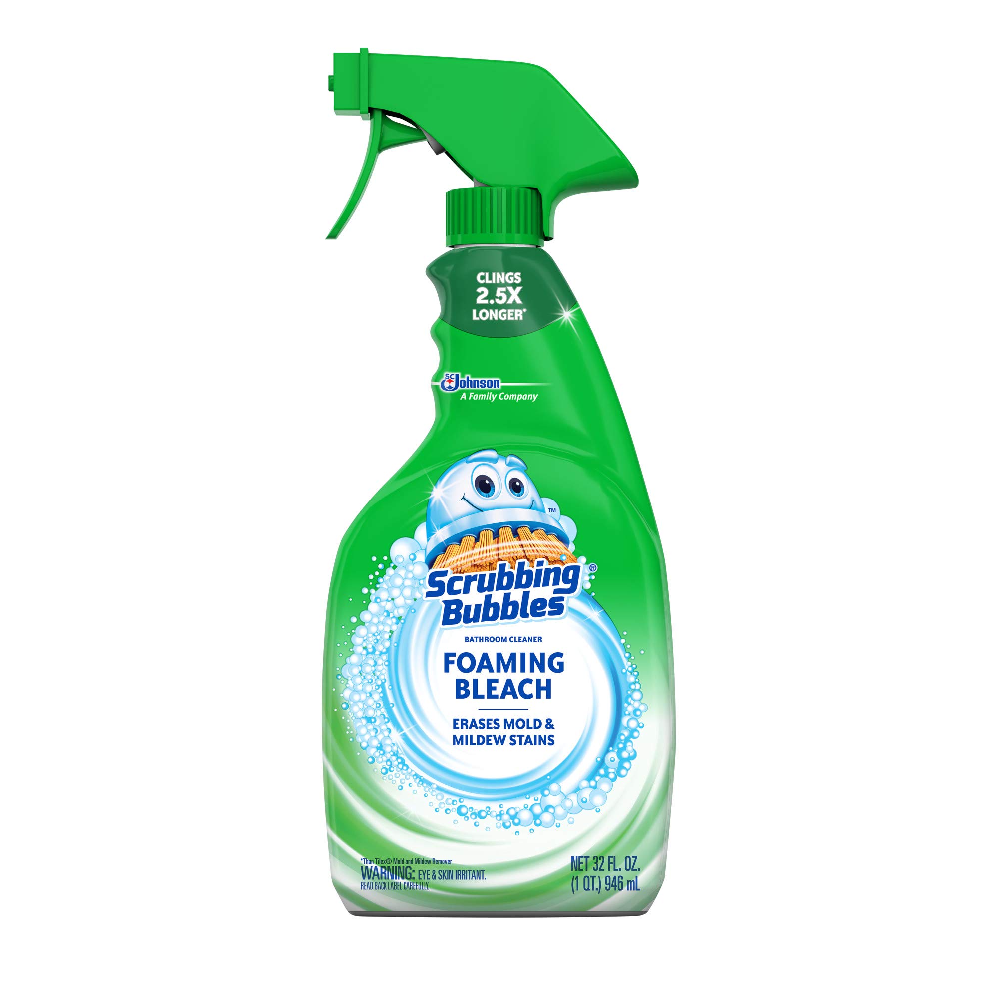 Scrubbing Bubbles Foaming Bleach Bathroom Cleaner - 32 oz (Pack of 2) | Powerful Disinfectant for Tubs, Tiles & Toilets | Eliminates Stains & Soap Scum | Ideal for Deep Cleaning Bathrooms & Showers