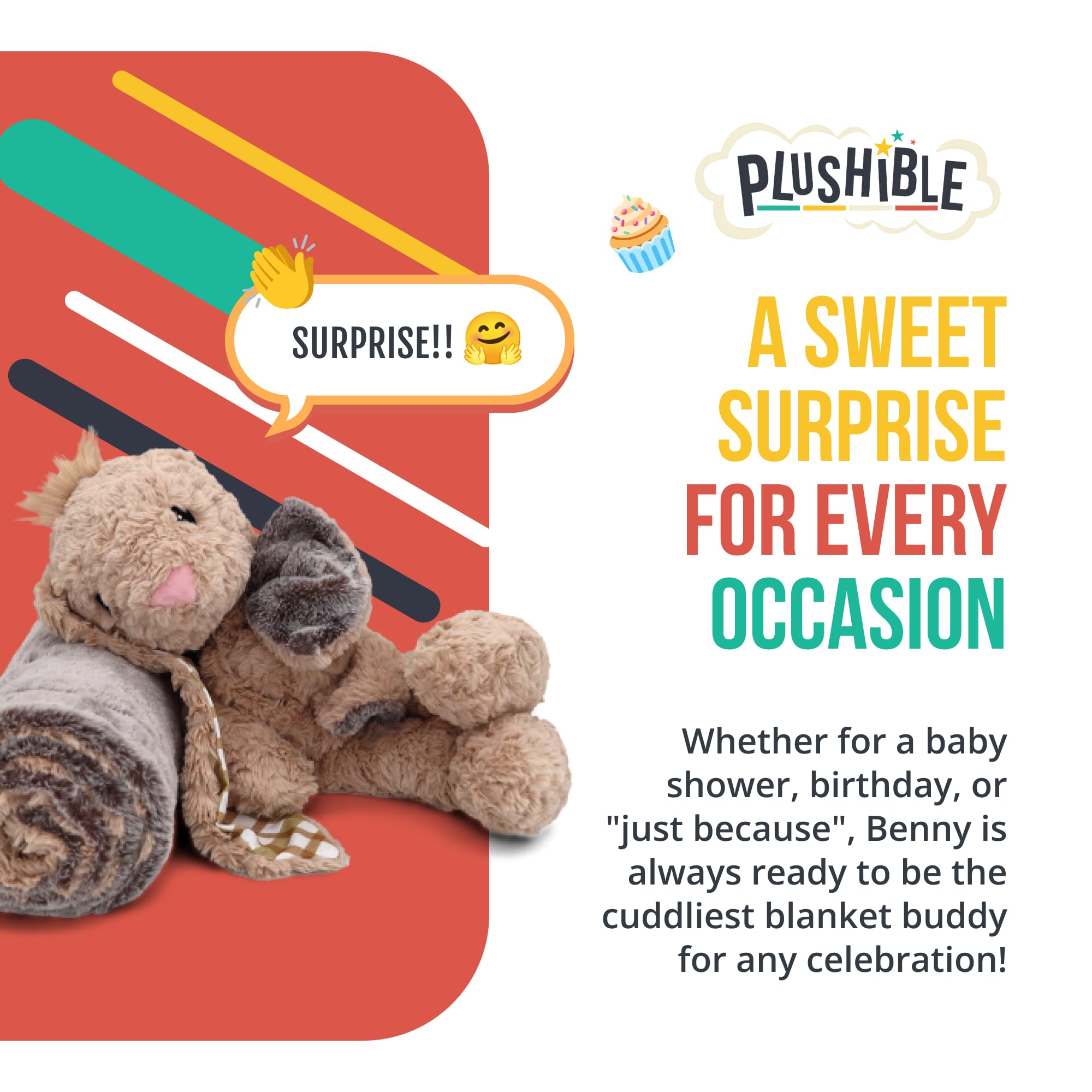 Benny Bunny Blankie Bestie - 2-in-1 Stuffed Animal & Blanket | Ultra Soft Sensory Plush Toy for Babies, Toddlers & Kids | Perfect Baby Shower Gift & Comfort Blanket for Boys & Girls (Beige) - Ideal for Bedtime, Travel & Sensory Play