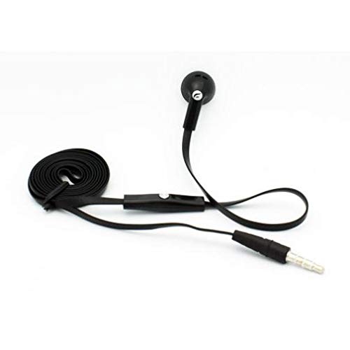 **Mono Wired Headset Single Earbud - 3.5mm Flat Black Earphone Compatible with Motorola Moto G Stylus 5G | Perfect for Calls, Gaming & Work**