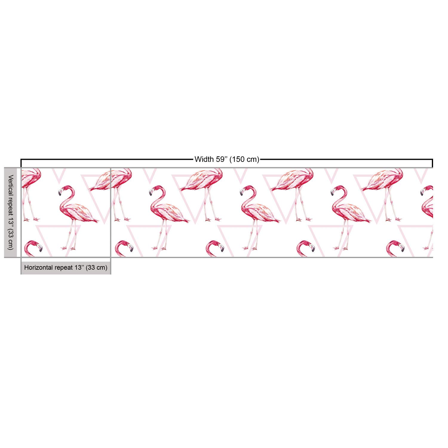 Ambesonne Flamingo Fabric by The Yard - Realistic Animal Print with Geometric Pink Triangle Design | 10 Yards Upholstery Material for Sofa, Curtains & Home Decor (Pink Peach White) | Perfect for Living Room, Bedroom & DIY Craft Projects