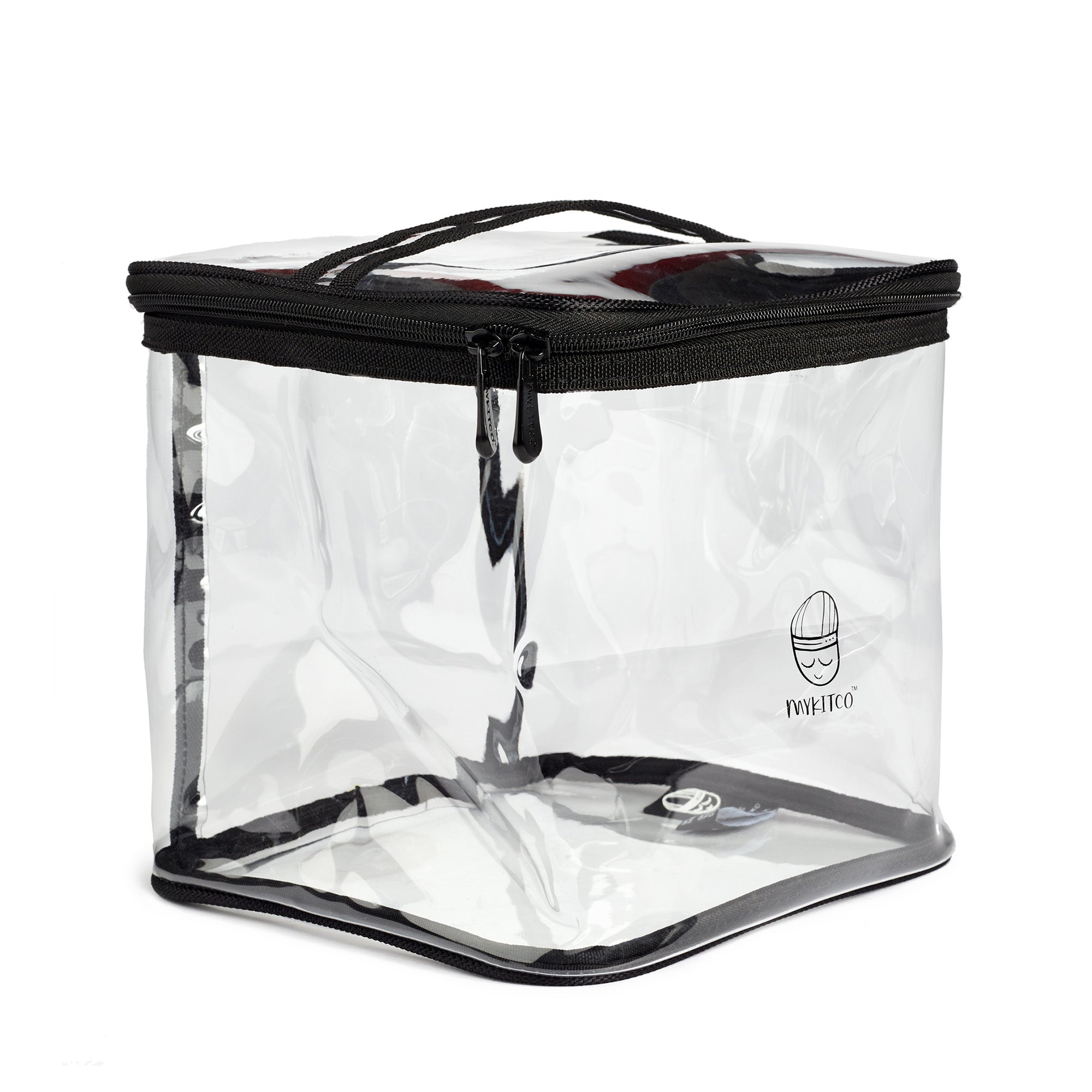 MyKitCo PVC Storage Cube - 4 Pack Organizer Bins for Home, Office & Closet - Foldable Fabric Storage Boxes with Handles for Toys, Books & Clothes (Black)