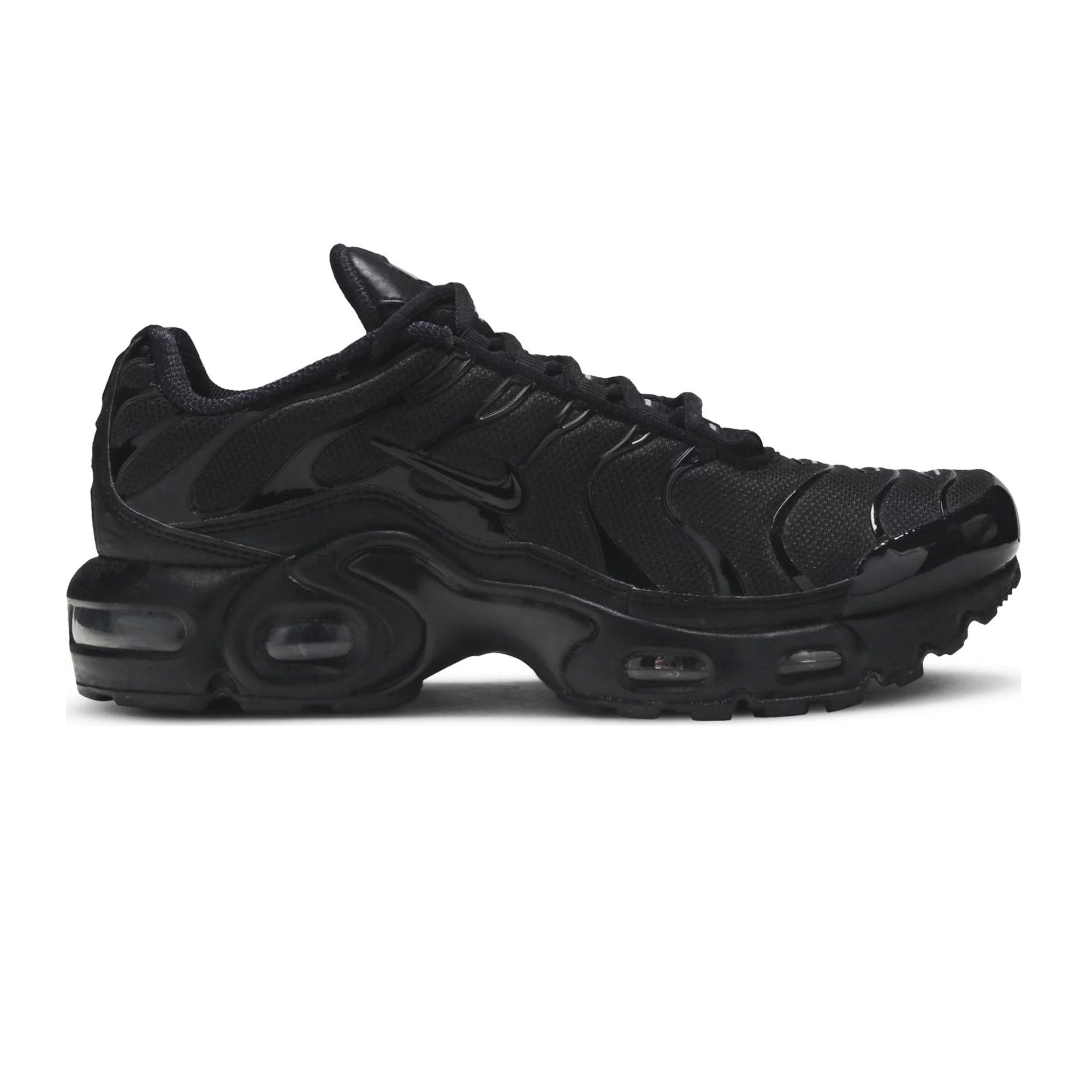 Nike Air Max Plus 'Triple Black' GS Running Shoes for Women (2020) - Comfortable Cushioned Sneakers for Gym, Workout & Casual Wear