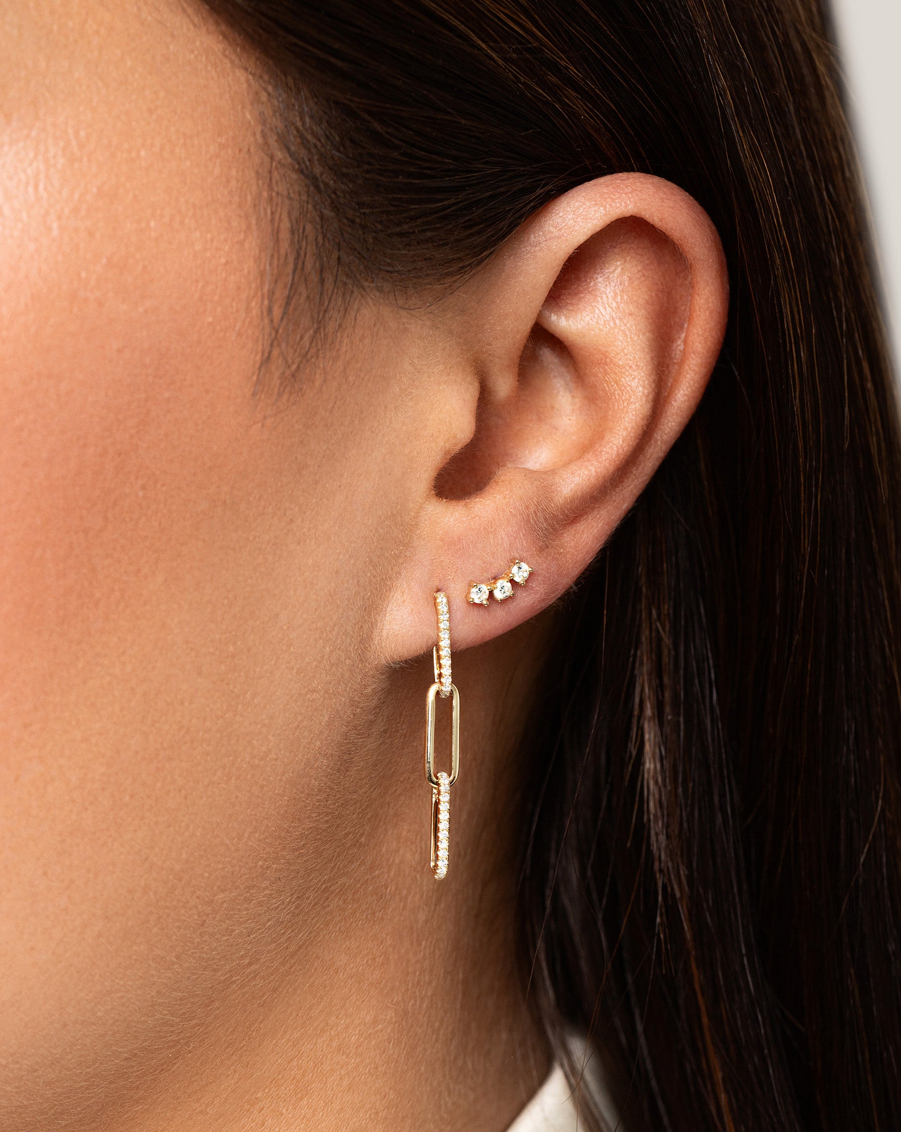 Exquisite Diamond Link Drop Earrings for Women - 14K Gold Plated Elegant Dangle Earrings | Perfect for Weddings, Parties & Special Occasions