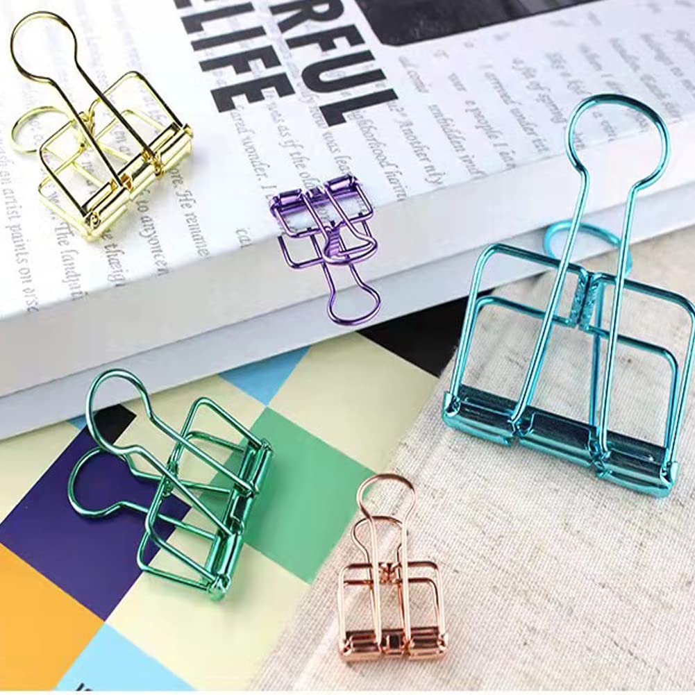 20PCS Medium Bronze Metal Binder Clips - Strong Office Paper Clamps for Organizing Documents, School Supplies & Home Office Use | Perfect for Files, Reports, Bills & Craft Projects