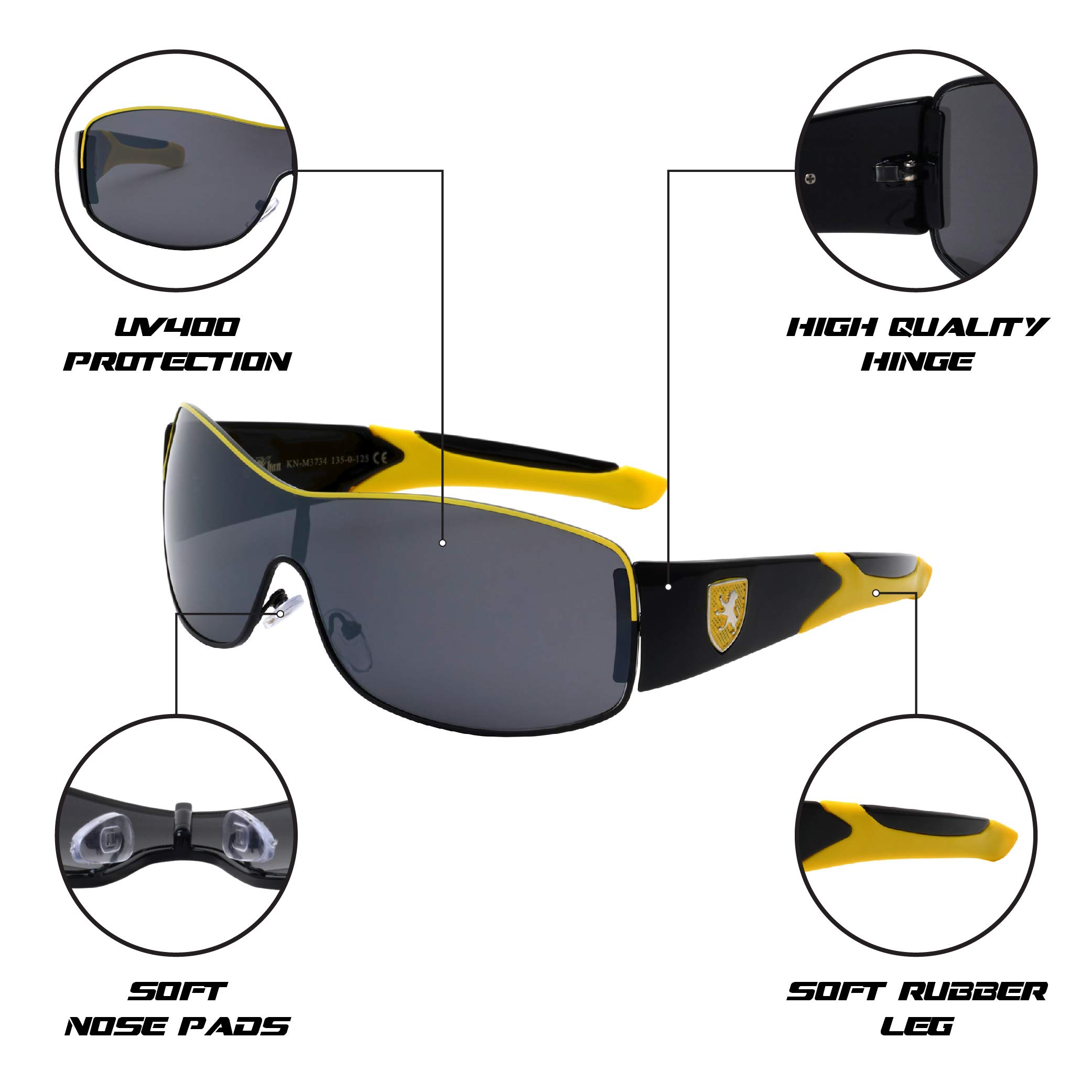 Jolt One Piece Shield Sports Sunglasses - UV Protection, Anti-Glare, Lightweight for Running, Cycling & Outdoor Activities