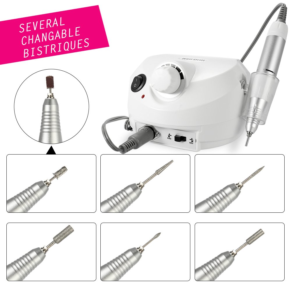 Professional Electric Nail File & Buffer Kit - Manicure & Pedicure Tools for Salon & Home Use - Perfect for Nail Care, Smoothing & Polishing