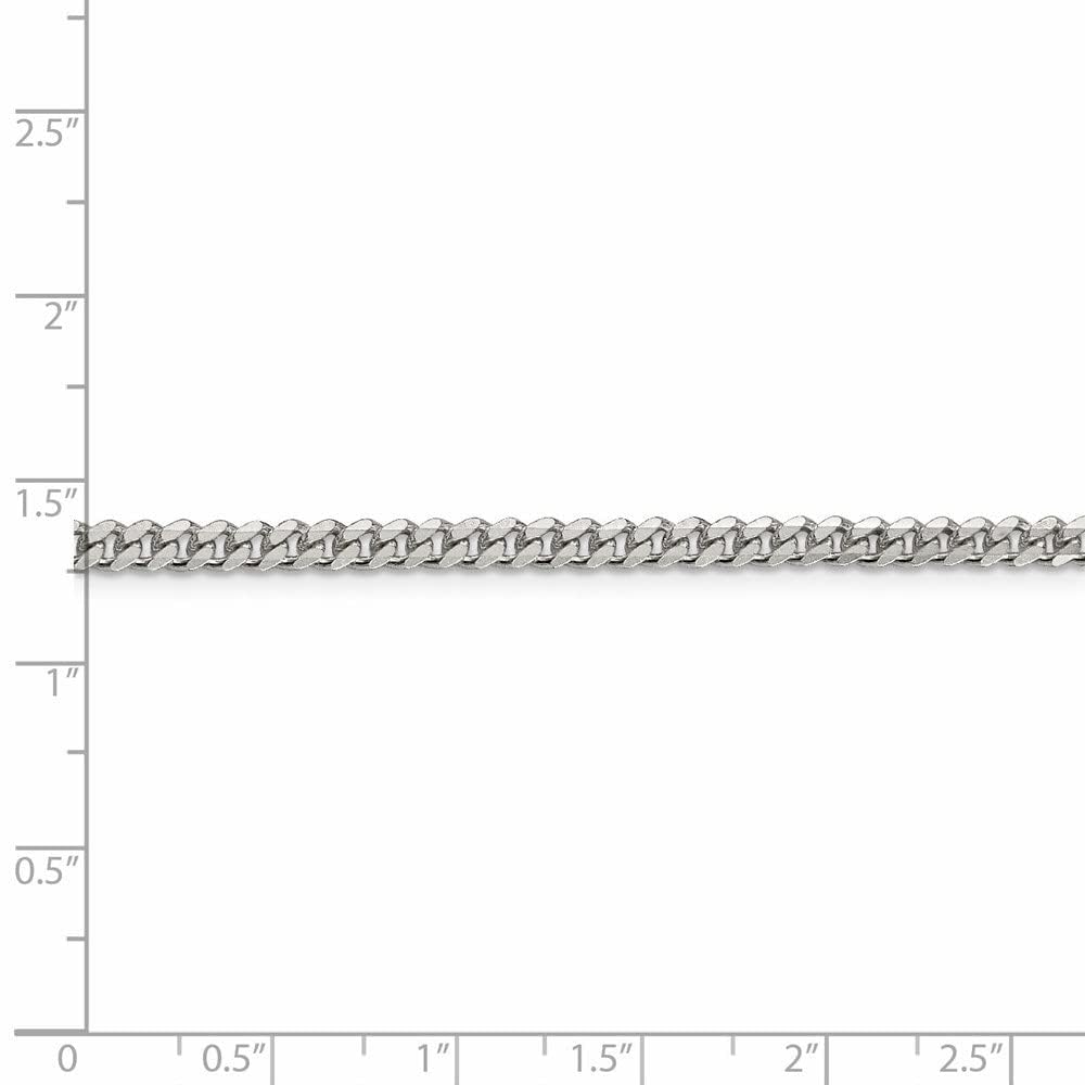 Diamond2Deal Sterling Silver 3.5mm Curb Chain Necklace for Women & Men - Elegant Layering Jewelry for Everyday Wear, Gifts & Special Occasions