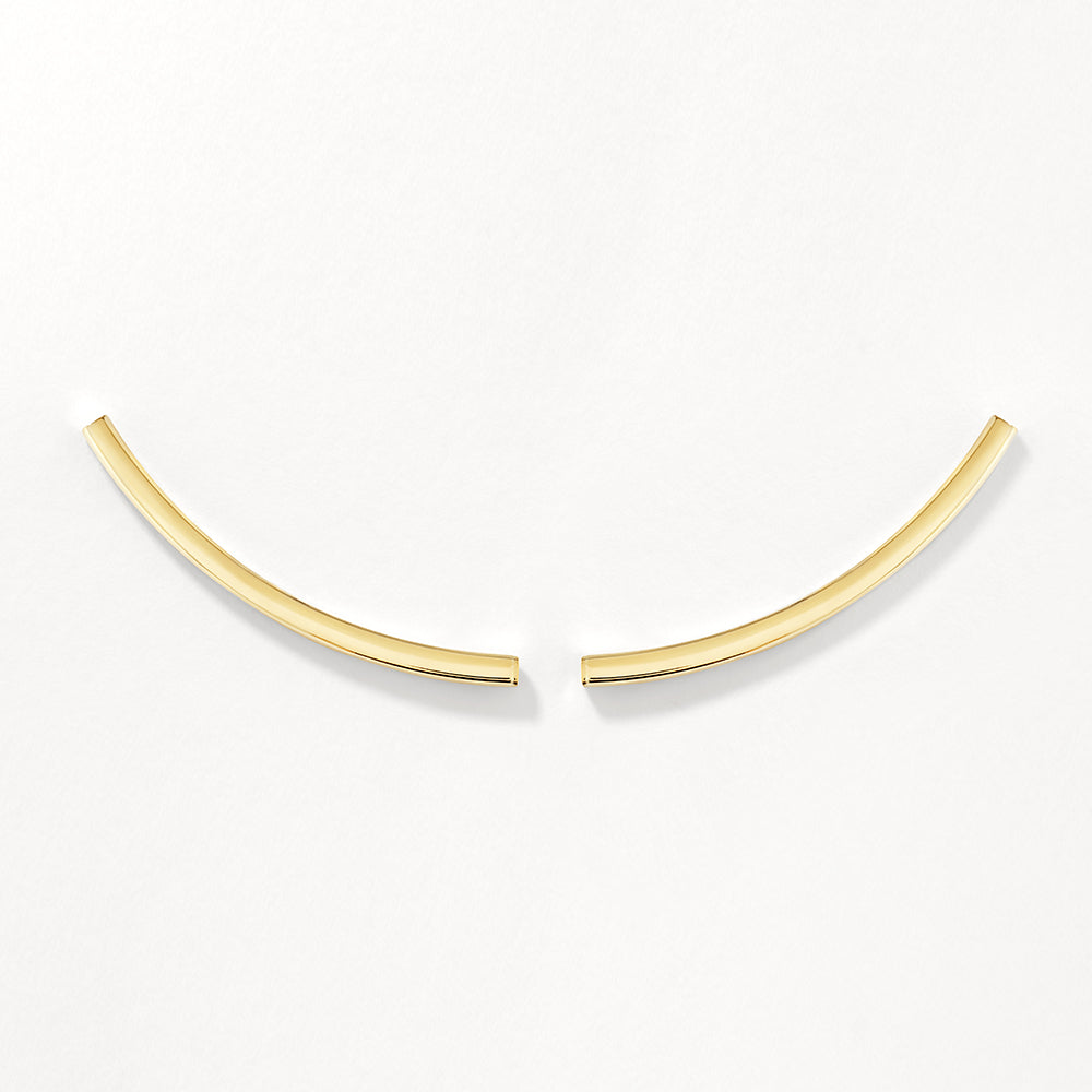 10k Gold Plain Curve Crawler Earrings - Elegant Hoop Earrings for Women, Perfect for Everyday Wear, Parties, and Special Occasions
