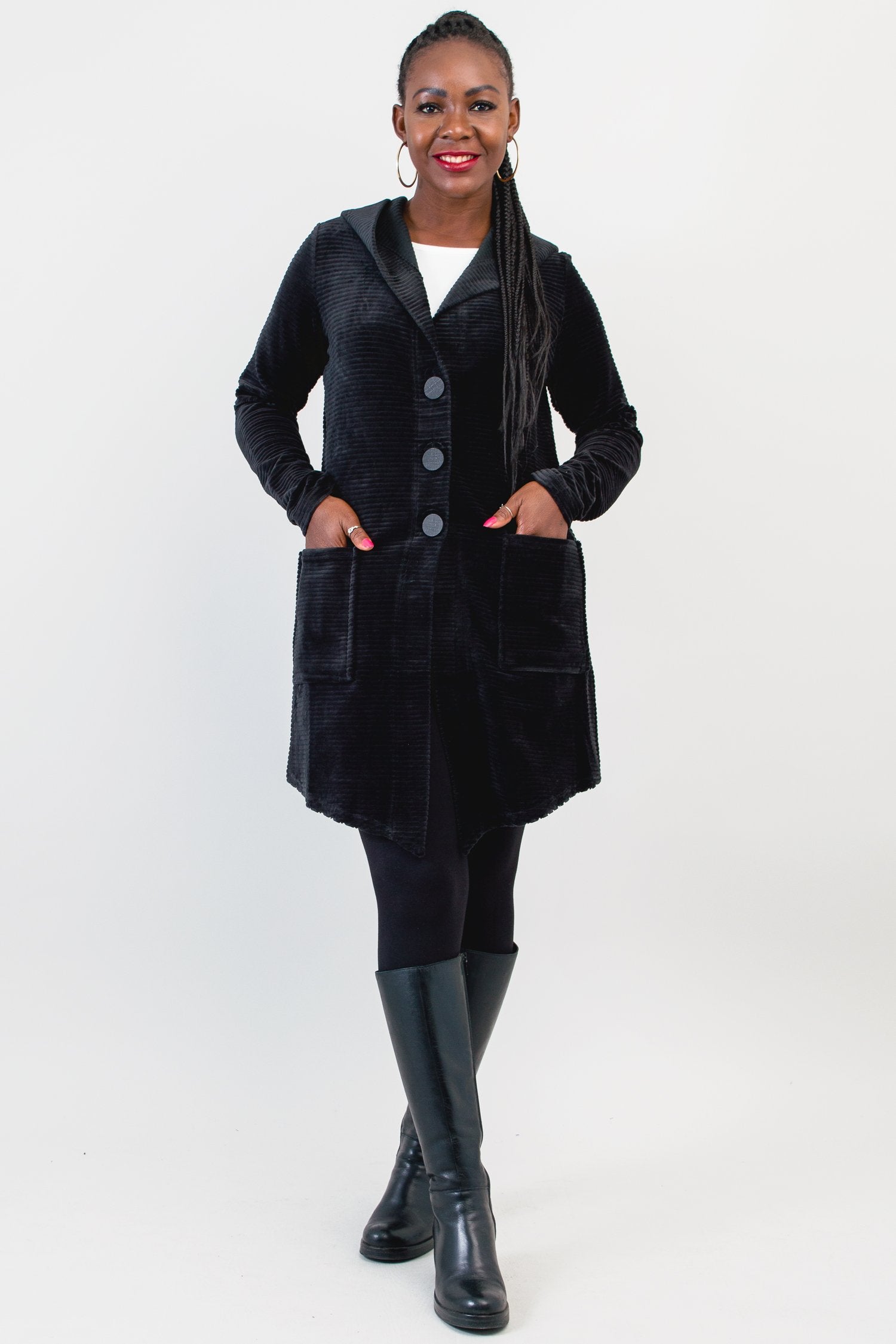 Doreen Jacket for Women - Soft Bamboo Cotton Blend, Black - Lightweight Comfort for Travel, Work & Everyday Wear