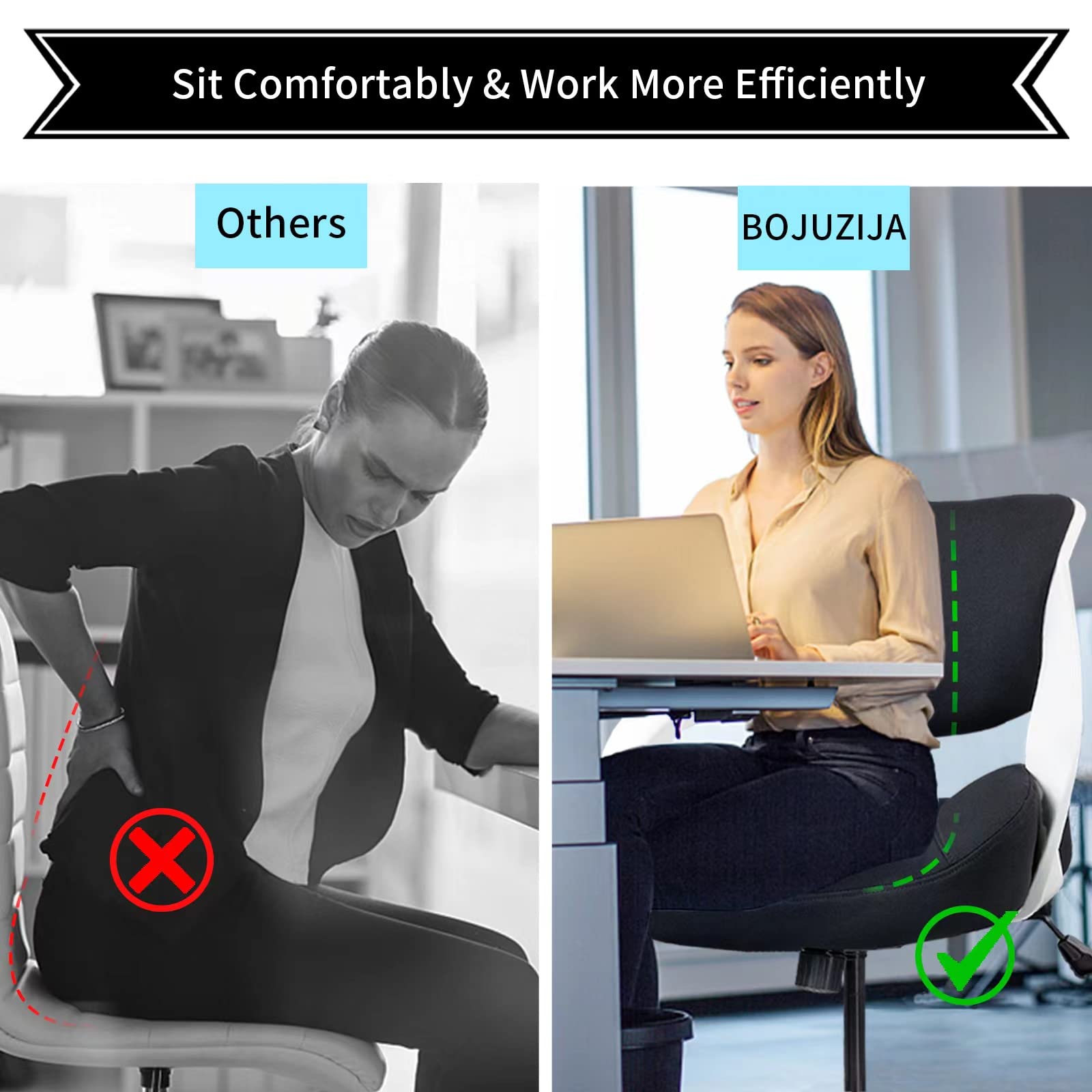 Ergonomic Drafting Chair with Lumbar Support & Foot Ring - Adjustable Swivel Task Chair for Standing Desk - Black - Perfect for Office, Home Office & Studio Workspaces