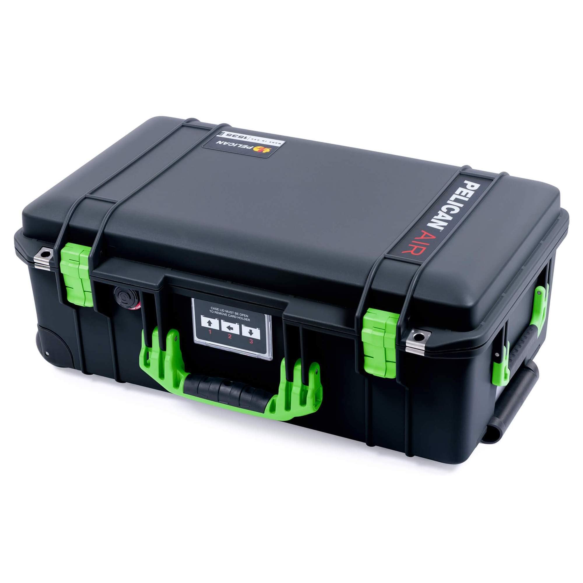 Pelican 1535 Air Case - Black & Lime Green, Empty Carry-On Size Waterproof Travel Case for Electronics, Cameras & Gear - Perfect for Air Travel, Outdoor Adventures & Equipment Protection