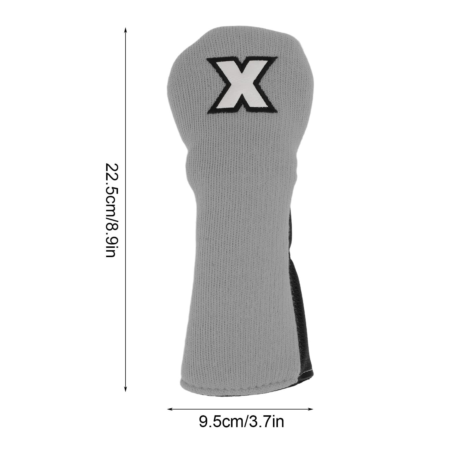 Premium Golf Club Head Covers - 8.9x3.7in Leather & Fabric Hybrid Wood Covers with X Pattern Design for Men & Women | Ideal for Driving Range Practice, Course Play & Club Protection