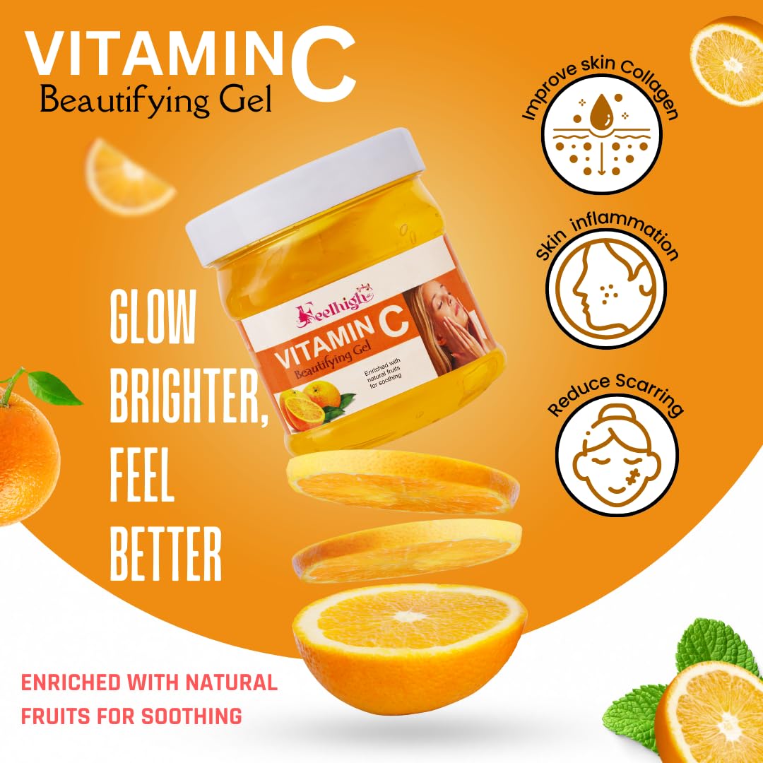 Feelhigh Mixfruit Scrub with Fruit Extract & Vitamin C Gel - Exfoliating Facial Cleanser for Glowing Skin - Pack of 2 - Perfect for Daily Skincare Routine & Spa Day at Home